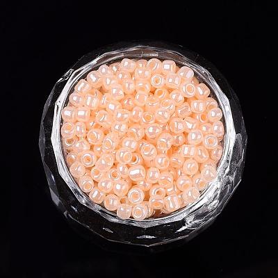DIY Craft Beads 6/0 Ceylon Round Glass Seed Beads X-SEED-A011-4mm-147-1