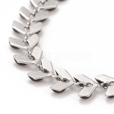 Enamel Wheat Link Chains Bracelet BJEW-P271-02P-1