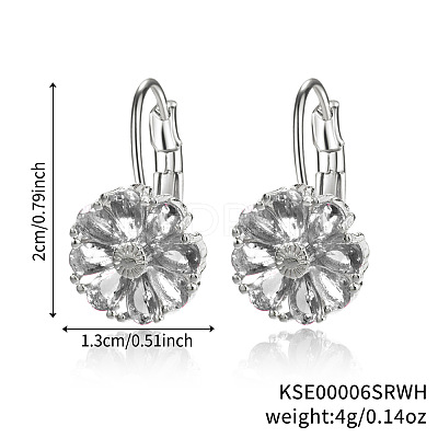 Brass Flower Hoop Earrings JJ3056-4-1