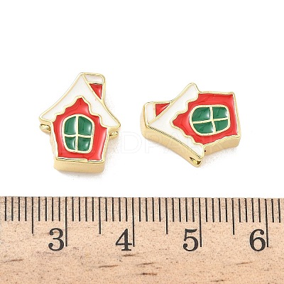 Christmas Brass Enamel Beads KK-I474-G17-1