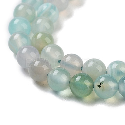Natural Striped Agate/Banded Agate Bead Strands G-K155-A-6mm-04-1
