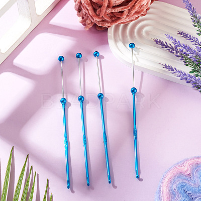 4Pcs DIY Alloy Beadable Crochet Hooks AJEW-TA0003-50E-1