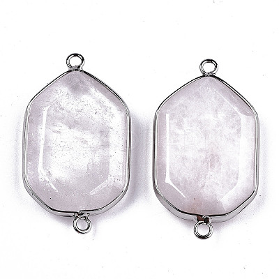 Natural Rose Quartz Links Connectors G-T131-48P-06-1