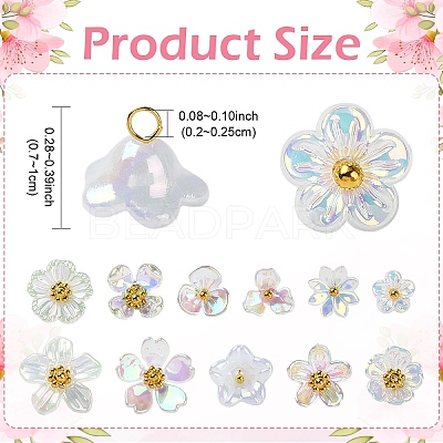 110Pcs 11 Styles Acrylic Charms PALLOY-YW00211-1