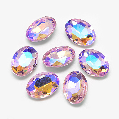 Pointed Back Glass Rhinestone Cabochons RGLA-T018-13x18mm-01-1