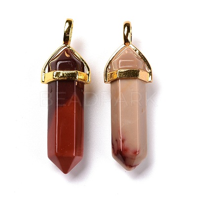Natural Mookaite Pointed Pendants G-G025-01G-06-1