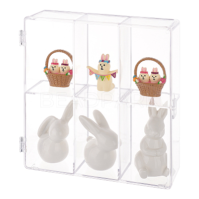 2-Tier Transparent Acrylic Desktop Minifigure Display Case ODIS-WH0034-13-1