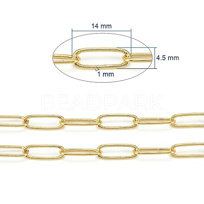 Soldered Brass Paperclip Chains CHC-D025-03G-01-1