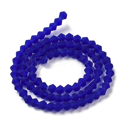 Imitate Austrian Crystal Frosted Glass Beads Strands GLAA-F029-TM4mm-B06-1