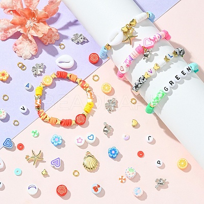 DIY Polymer Clay & Acrylic Beads Bracelets Making Kits DIY-YW0009-58-1
