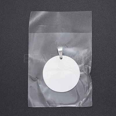 Tarnish Resistant DIY Materials 201 Stainless Steel Flat Round Hand Stamping Blank Tag Pendants STAS-O044-125-1