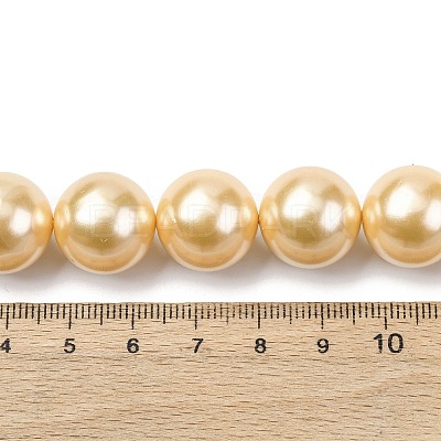 Electroplated Shell Pearl Beads Strands BSHE-G041-16mm-01-1