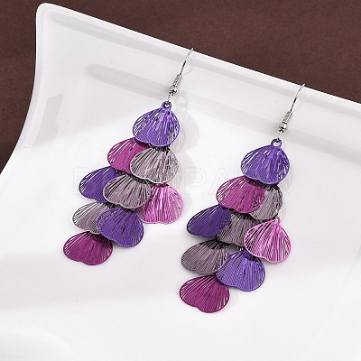 430 Stainless Steel Heart Dangle Earrings EJEW-A137-09P-01-1