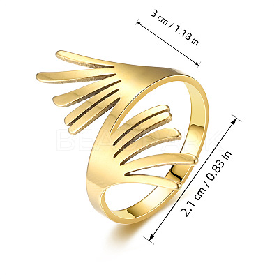 304 Stainless Steel Cuff Open Rings WG29F56-01-1
