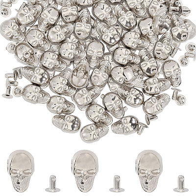 50Pcs Skull Alloy Rivets FIND-CA0011-72A-P-1