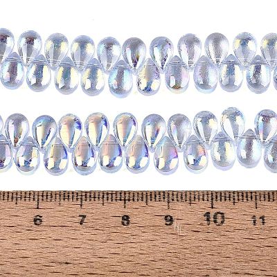 Electroplate Transparent Glass Beads Strands EGLA-N057-01A-01-1