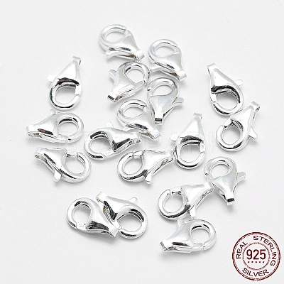925 Sterling Silver Lobster Claw Clasps X-STER-G019-04-9mm-1
