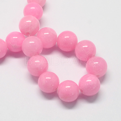 Natural Dyed Yellow Jade Gemstone Bead Strands G-R271-6mm-Y02-1