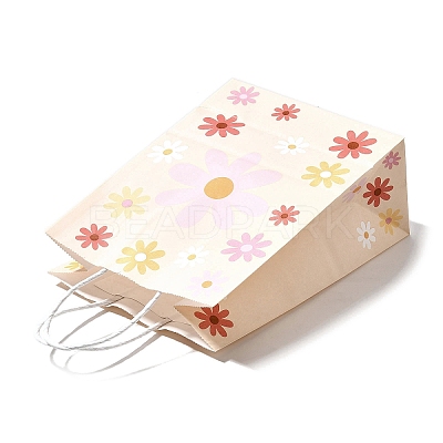 Rectangle with Sunflower Pattern Paper Gift Bags CARB-L012-01D-1