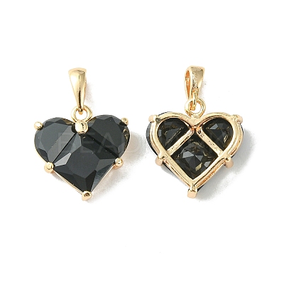Brass Micro Pave Cubic Zirconia Charms X-KK-L208-03G-03-1