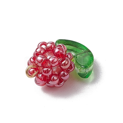Glass Seed Beads Pendants PALLOY-MZ00592-1