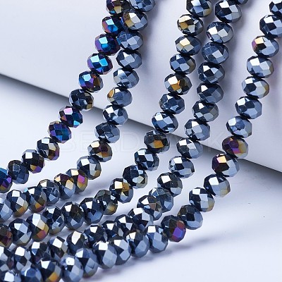 Electroplate Glass Beads Strands EGLA-A034-P1mm-B01-1