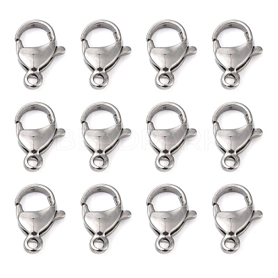 Tarnish Resistant Polished 304 Stainless Steel Lobster Claw Clasps STAS-R072-08A-1