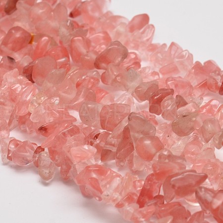 Cherry Quartz Glass Chip Beads Strands LS-G-L269-41-1