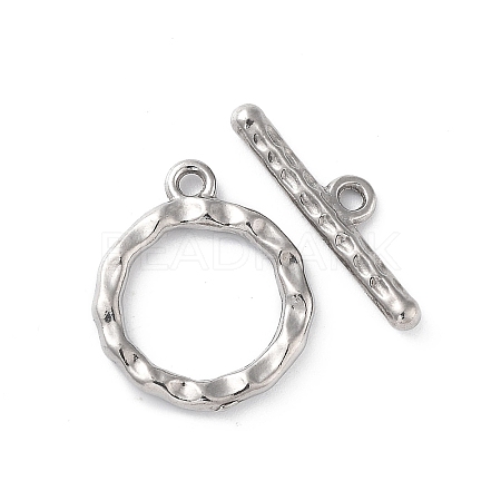 Non-Tarnish 304 Stainless Steel Ring Toggle Clasps STAS-A092-09B-P-1