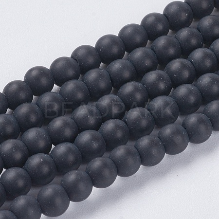 Synthetic Black Stone Beads Strands X-G-G508-6-1