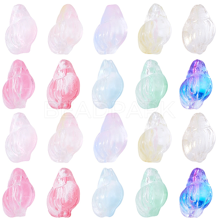 80Pcs 10 Colors Transparent Spray Paint Glass Beads GLAA-SC0003-33-1