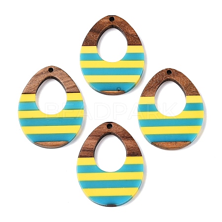 Epoxy Resin & Walnut Wood Pendants RESI-N039-121P-1