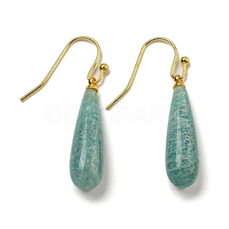 Ion Plating(IP) Natural Amazonite Dangle Earring EJEW-C084-01G-05-1