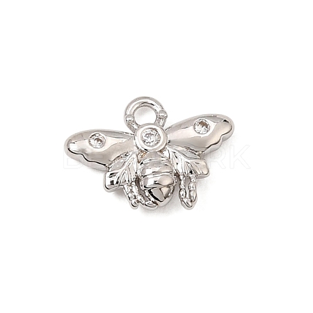 Brass Micro Pave Clear Cubic Zirconia Charms CU-CBA3D76-03P-03-1