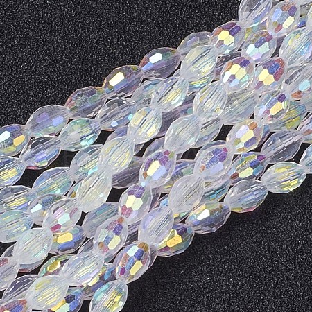 Electroplate Glass Beads Strands GC885Y-3-1