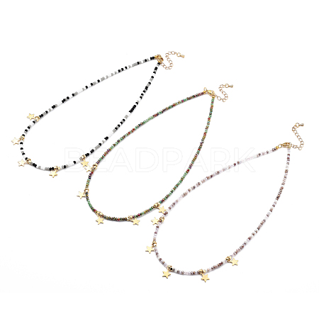 Star Pendant Necklaces NJEW-JN03074-1