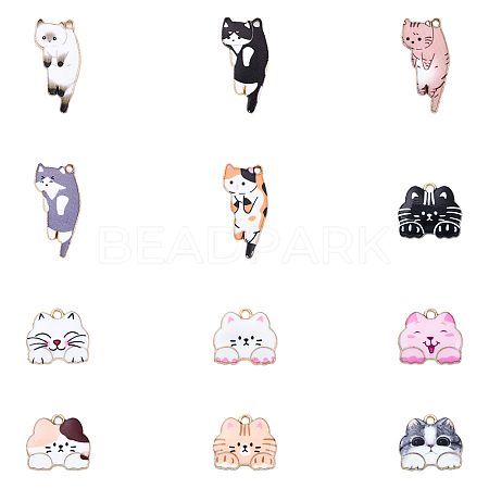 12Pcs 12 Styles Alloy Enamel Pendants FIND-YW0006-62-1
