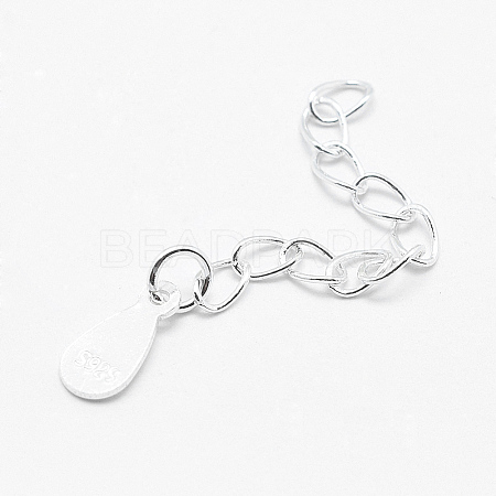 925 Sterling Silver Extender Chains STER-F032-11S-1