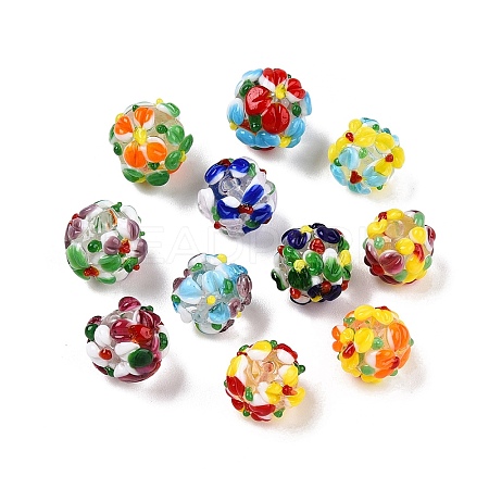 Handmade Two-Tone Lampwork Beads LAMP-T022-01A-12-1