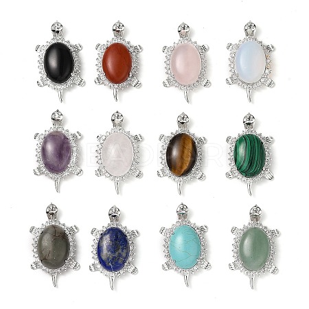 Natural & Synthetic Mixed Gemstone Pendants G-A095-04P-1