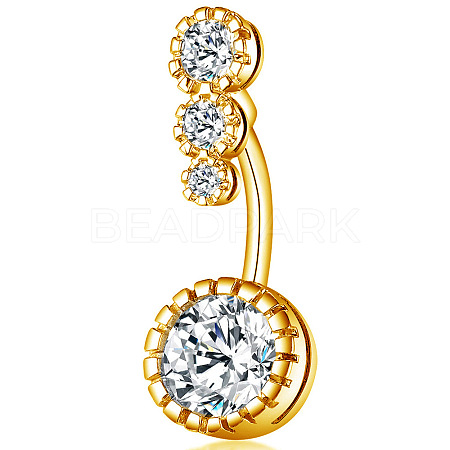 Clear Cubic Zirconia Belly Button Rings WG9960A-04-1