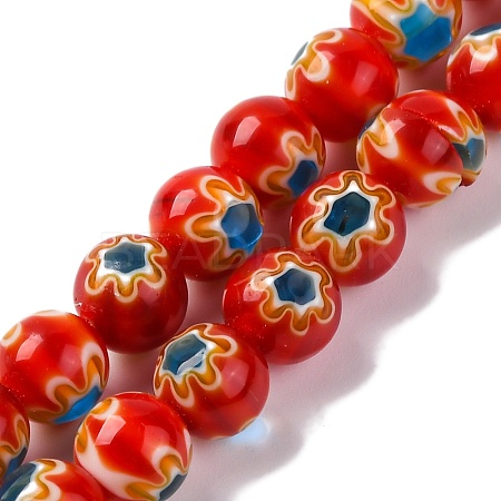 Handmade Millefiori Lampwork Beads Strands LAMP-G164-05A-1