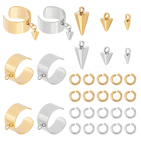 Unicraftale DIY Cone Charm Cuff Ring Making Kit STAS-UN0039-59-1