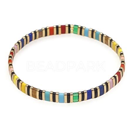 Bohemian Glass Seed Beaded Stretch Bracelets JM4508-44-1