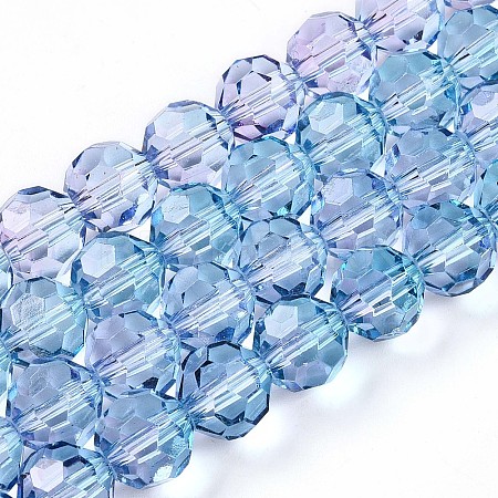 Baking Paint Transparent Glass Beads Strands DGLA-A035-T10mm-A06-1