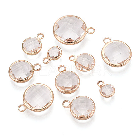 Brass Glass Pendants GLAA-T027-07-1