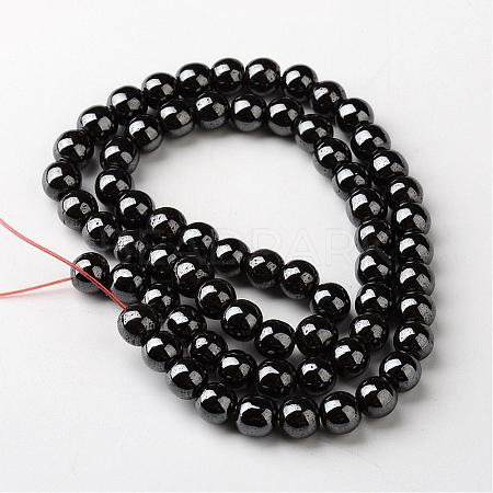 Non-Magnetic Synthetic Hematite Beads Strands X-G-H1624-6mm-1-1