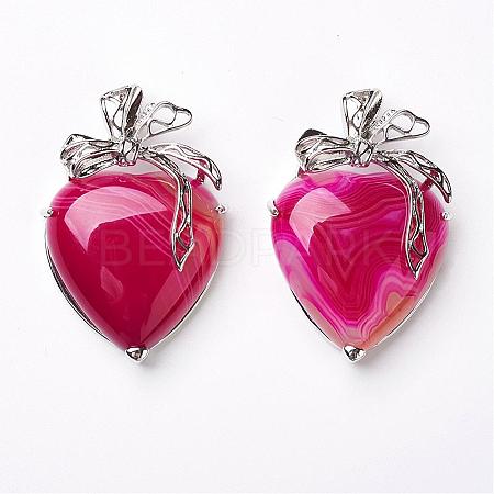 Natural Agate Pendants KK-P103-A12-1