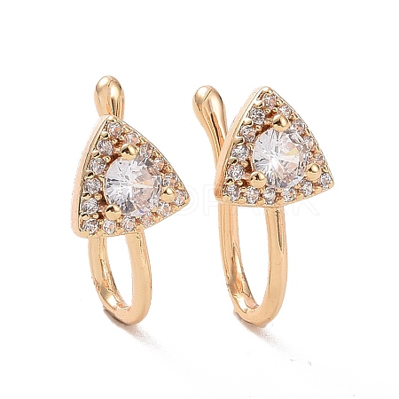 Clear Cubic Zirconia Triangle Cuff Earrings ZIRC-I064-17G-1