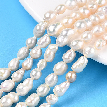 Natural Baroque Pearl Keshi Pearl Beads Strands X-PEAR-S020-F01-02-1